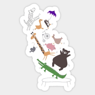 jumping animals Sticker